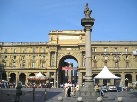 Piazza della Repubblica in Florence Italy